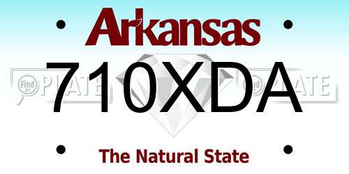 710XDA Arkansas License Plate