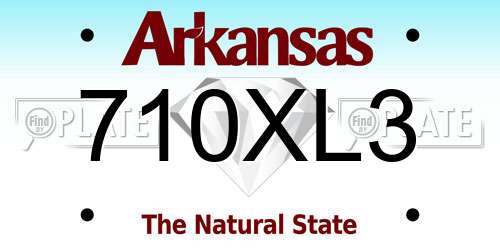 710XL3 Arkansas License Plate