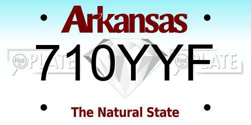 710YYF Arkansas License Plate