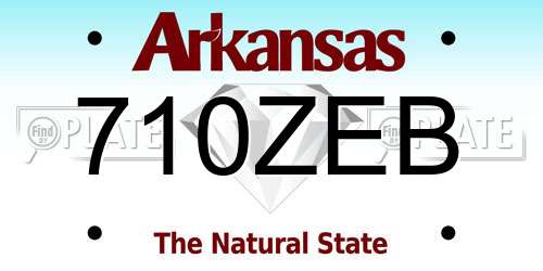 710ZEB Arkansas License Plate