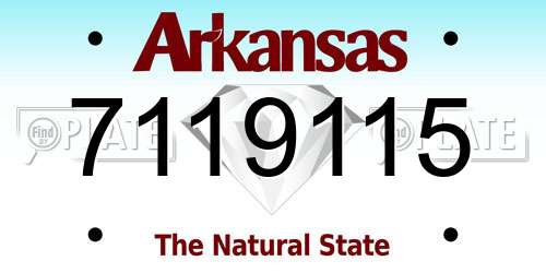 7119115 Arkansas License Plate