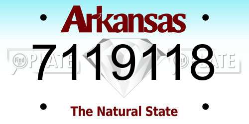 7119118 Arkansas License Plate