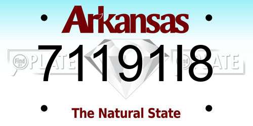 71191I8 Arkansas License Plate
