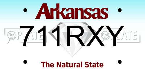 711RXY Arkansas License Plate