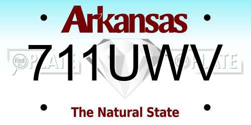 711UWV Arkansas License Plate