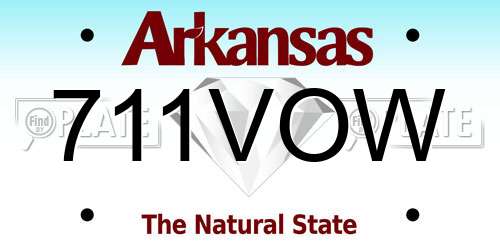 711VOW Arkansas License Plate