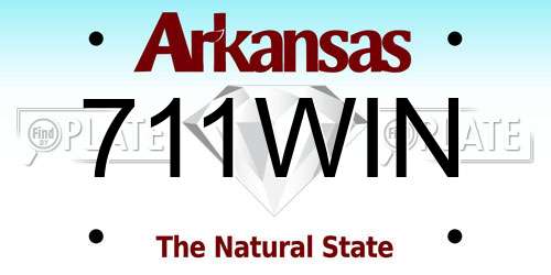 711WIN Arkansas License Plate