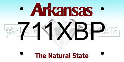 711XBP Arkansas License Plate