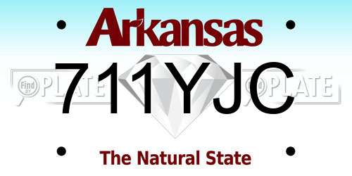 711YJC Arkansas License Plate