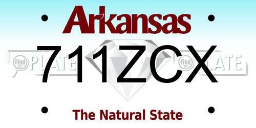 711ZCX Arkansas License Plate
