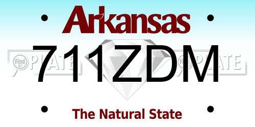 711ZDM Arkansas License Plate
