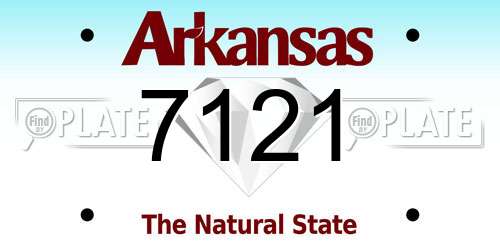 7121 Arkansas License Plate