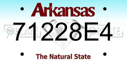 71228E4 Arkansas License Plate