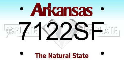 7122SF Arkansas License Plate