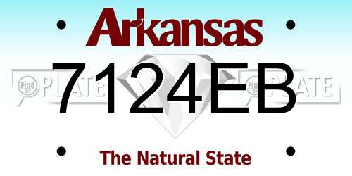 7124EB Arkansas License Plate