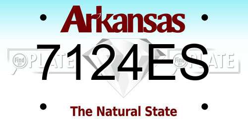 7124ES Arkansas License Plate