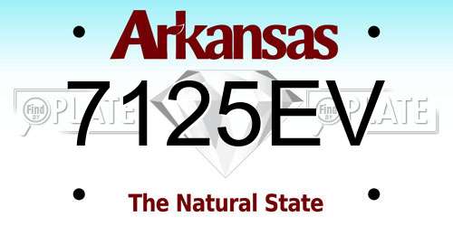 7125EV Arkansas License Plate