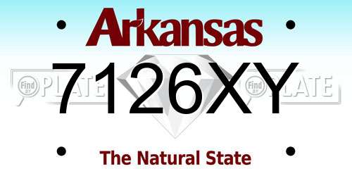7126XY Arkansas License Plate