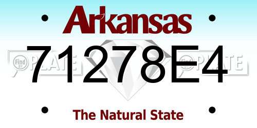 71278E4 Arkansas License Plate