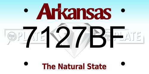 7127BF Arkansas License Plate