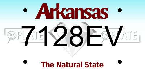 7128EV Arkansas License Plate