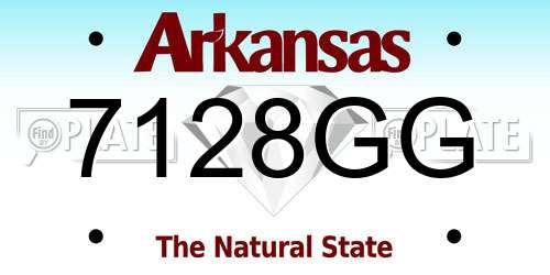 7128GG Arkansas License Plate