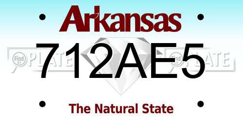 712AE5 Arkansas License Plate
