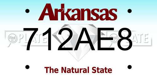 712AE8 Arkansas License Plate