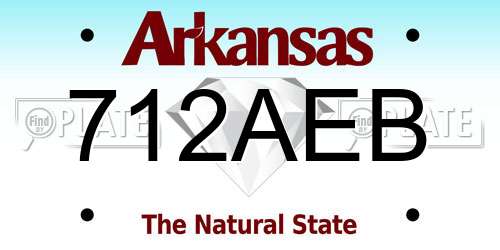 712AEB Arkansas License Plate
