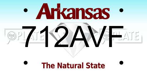 712AVF Arkansas License Plate