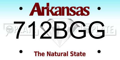 712BGG Arkansas License Plate
