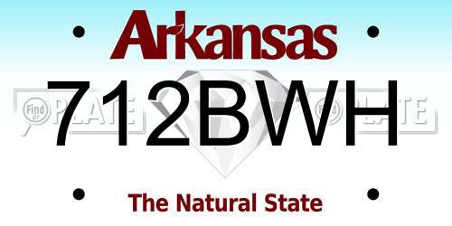 712BWH Arkansas License Plate