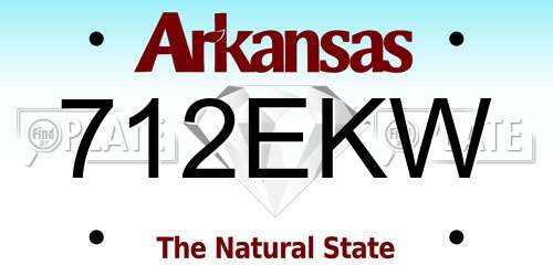 712EKW Arkansas License Plate