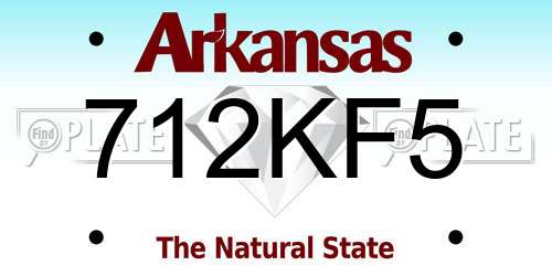 712KF5 Arkansas License Plate
