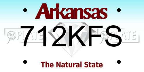 712KFS Arkansas License Plate