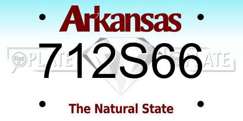 712S66 Arkansas License Plate