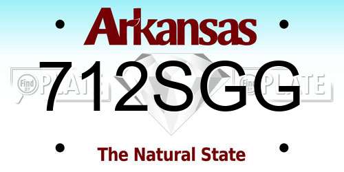 712SGG Arkansas License Plate