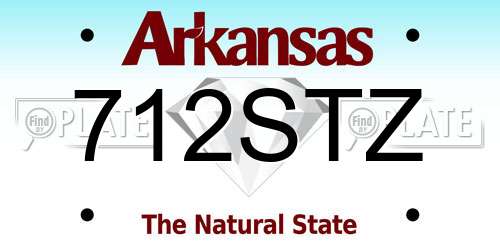 712STZ Arkansas License Plate
