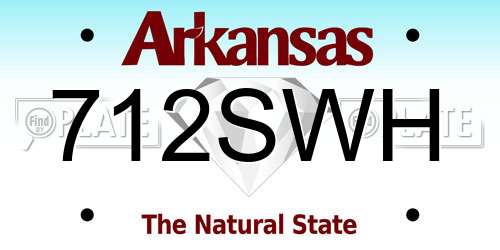 712SWH Arkansas License Plate