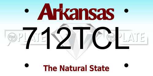 712TCL Arkansas License Plate