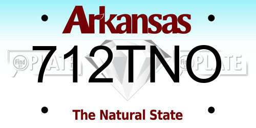 712TNO Arkansas License Plate