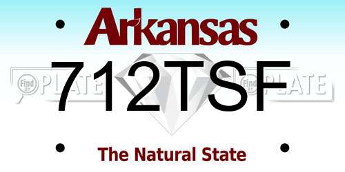 712TSF Arkansas License Plate