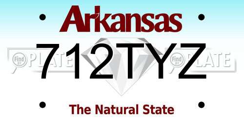 712TYZ Arkansas License Plate