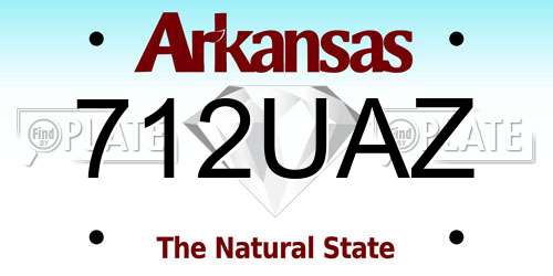 712UAZ Arkansas License Plate