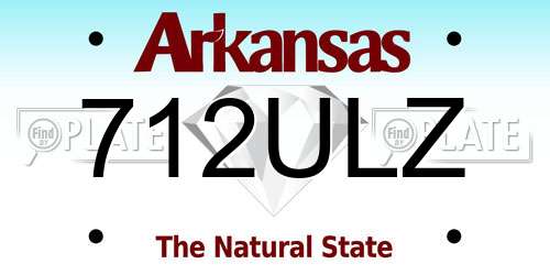712ULZ Arkansas License Plate