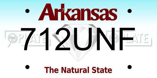 712UNF Arkansas License Plate