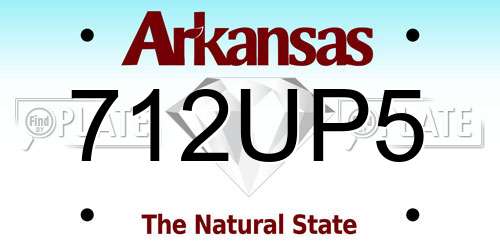 712UP5 Arkansas License Plate