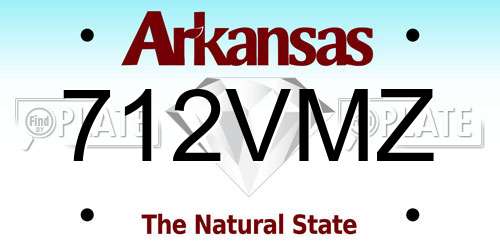712VMZ Arkansas License Plate