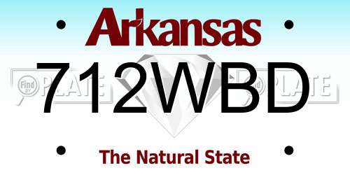 712WBD Arkansas License Plate