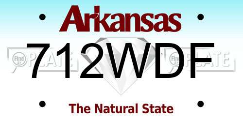712WDF Arkansas License Plate